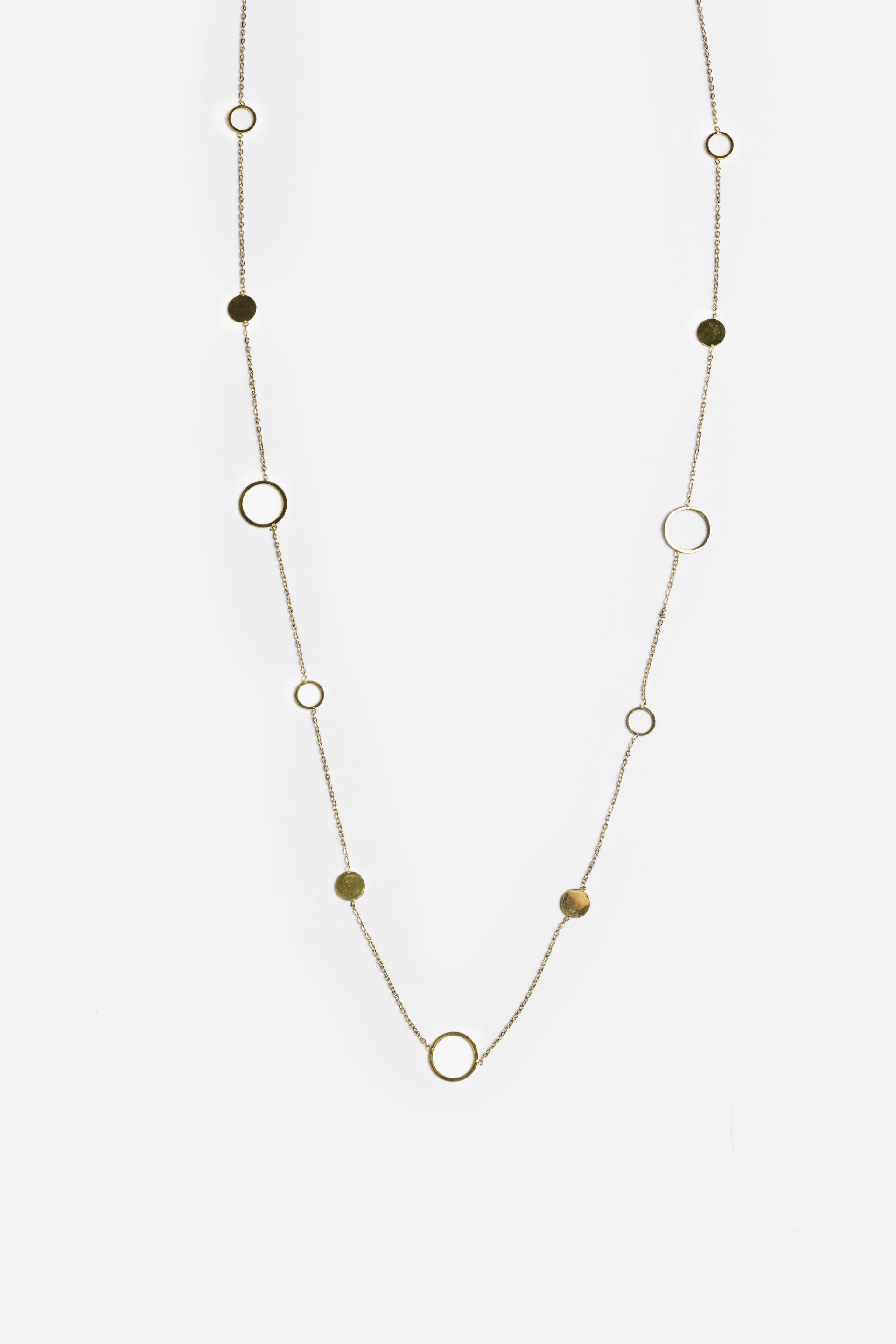 Golden Circle Charm Necklace, , image 1